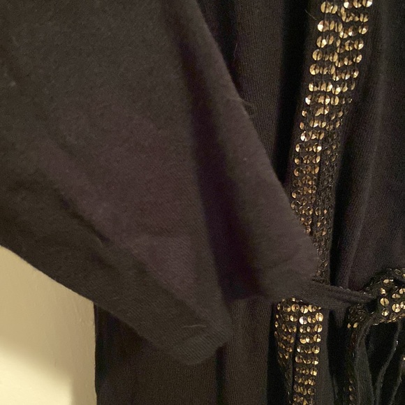 BCBG Max Azria Black Sequined Cardigan - Picture 5 of 9